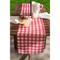 Red Check Outdoor Table Runner With Zipper 14" x 72"